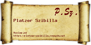 Platzer Szibilla névjegykártya